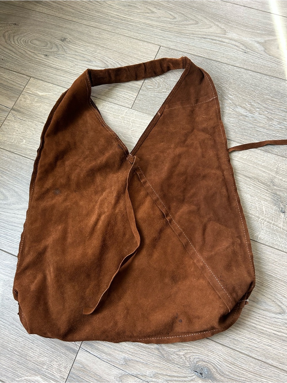Brown Suede Hobo Slouchy Shoulder Bag - Picture 6 of 10